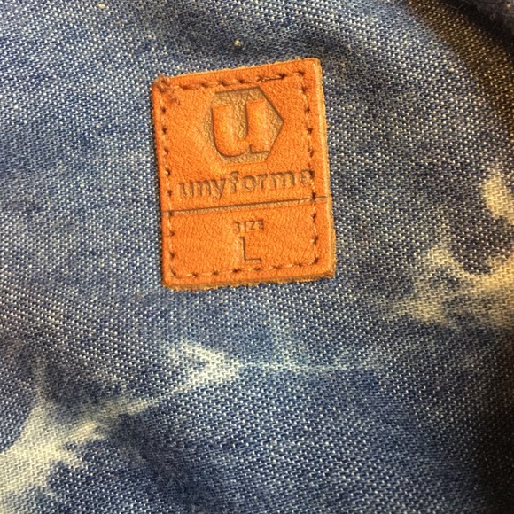 Uniformed Men Sz Large Button Down Tie Dye Shirt - Picture 3 of 8